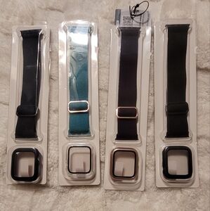 Smartwatch Band Set - Black, Teal, and Rose Gold